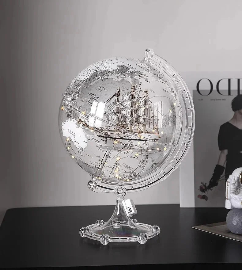 Luxury Globe & Sailboat Decorative Sculpture
