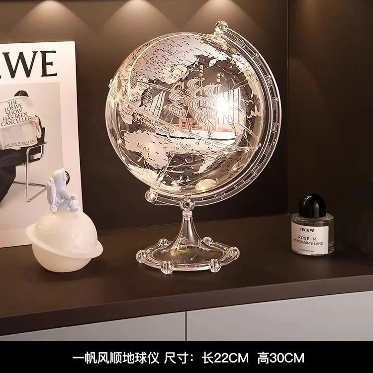 Luxury Globe & Sailboat Decorative Sculpture