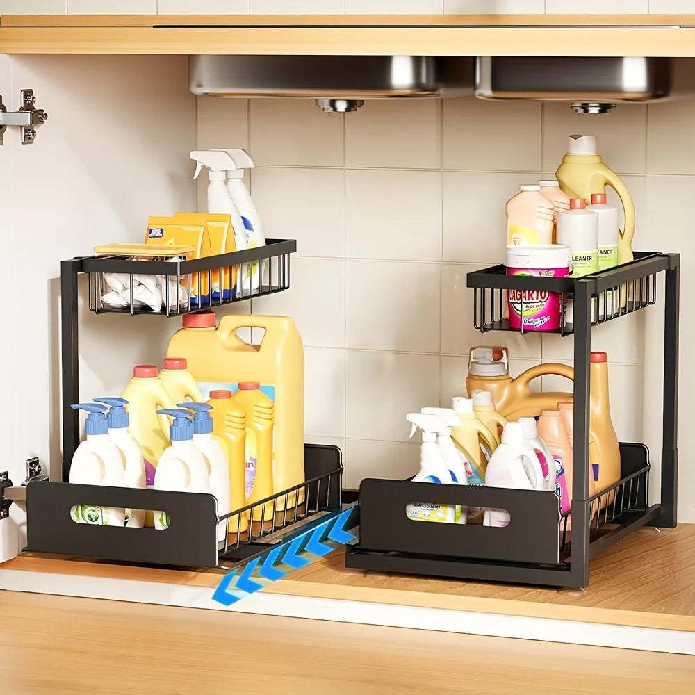 2-Tier Sliding Under Sink Organizer