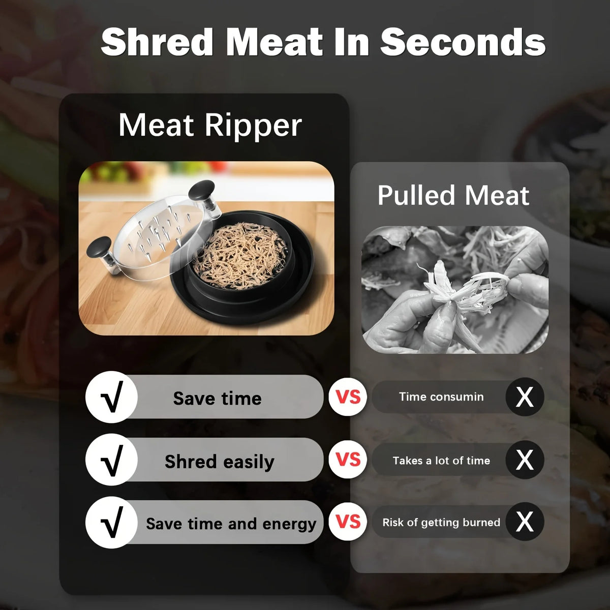 Rotating Chicken Shredder with Clear Lid