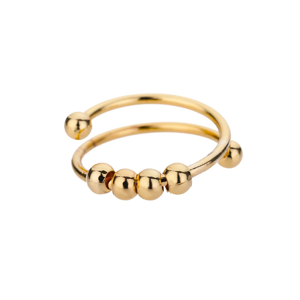 Gold Adjustable Statement Ring for Women – 316L Stainless Steel