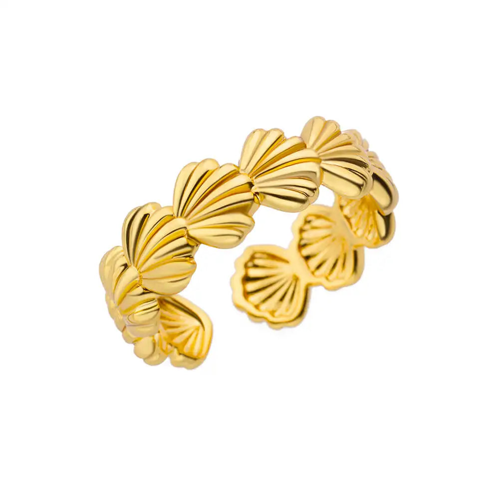 Gold Adjustable Statement Ring for Women – 316L Stainless Steel