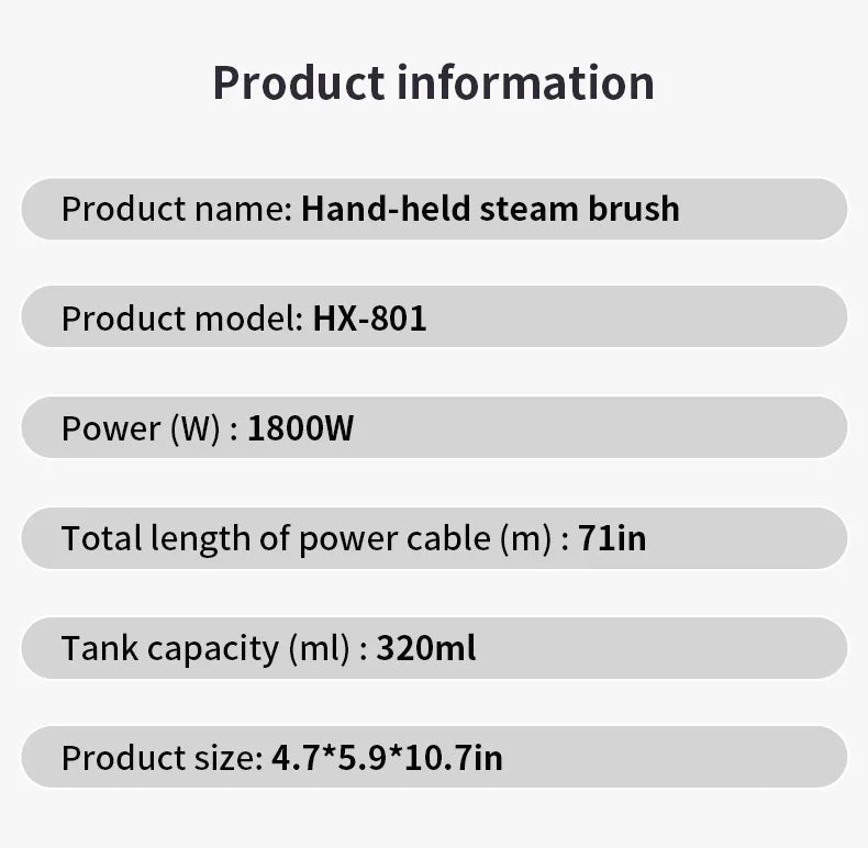 1800W Handheld Garment Steamer with Touchscreen