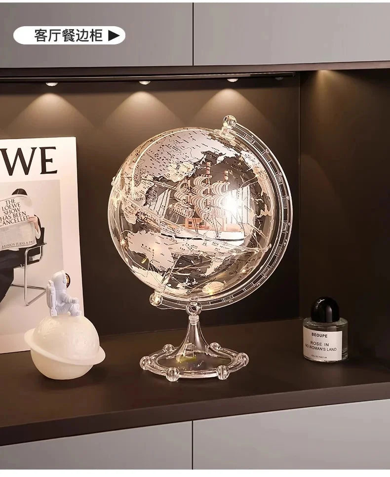 Luxury Globe & Sailboat Decorative Sculpture