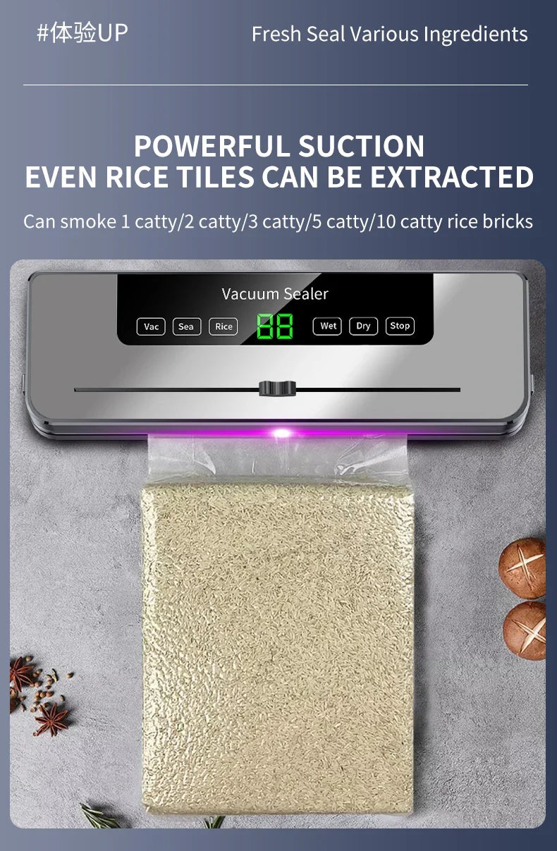 Automatic Vacuum Food Sealer with Built-In Cutter