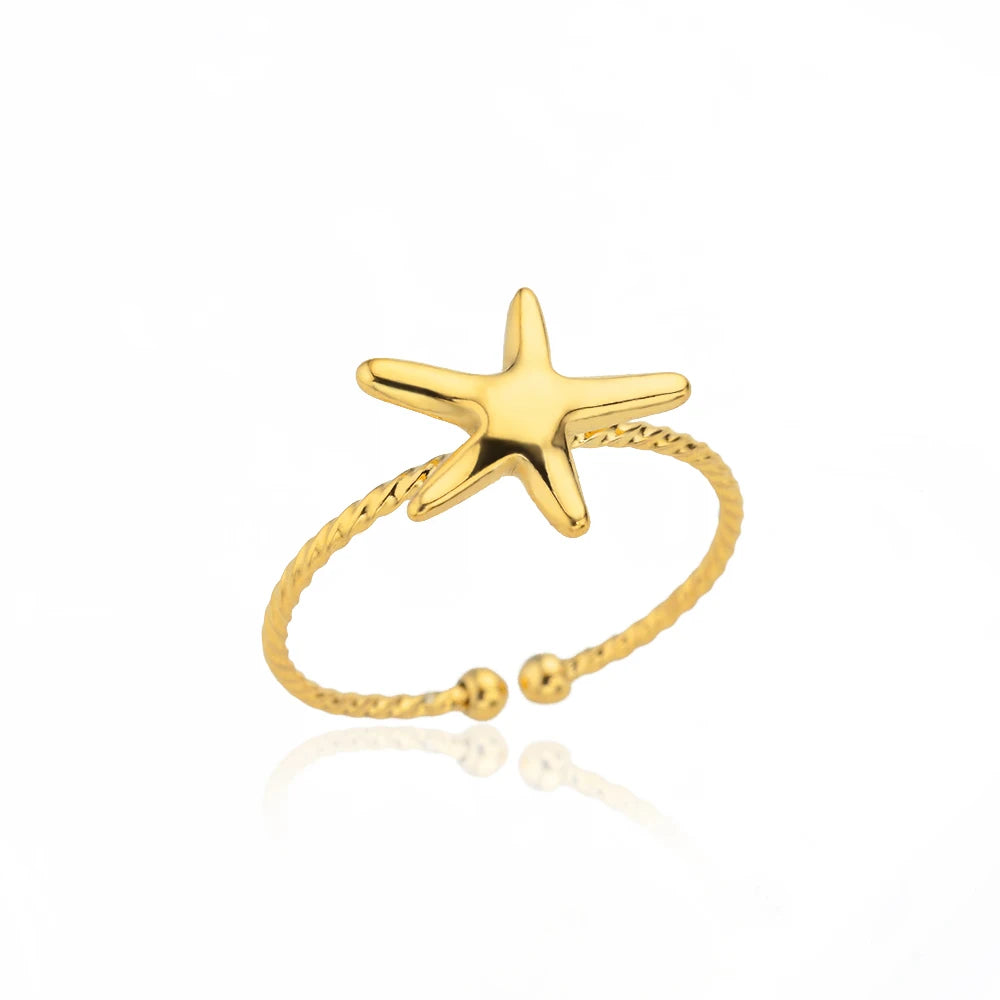 Gold Adjustable Statement Ring for Women – 316L Stainless Steel