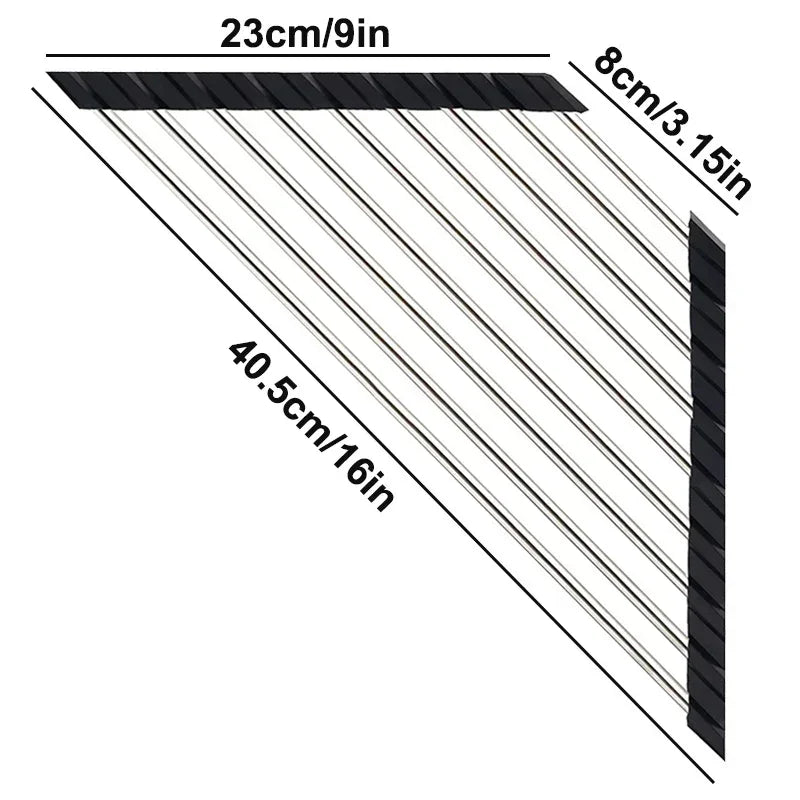 Roll-Up Triangle Sink Drying Rack