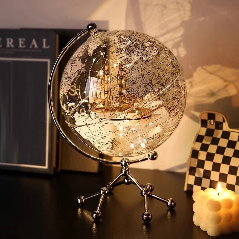 Luxury Globe & Sailboat Decorative Sculpture