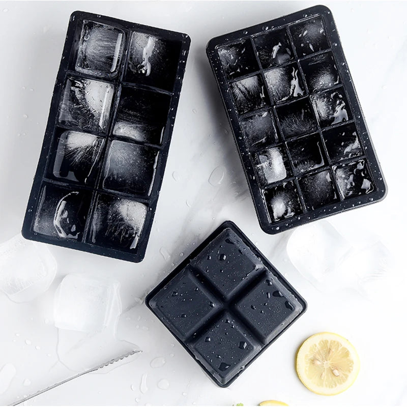 Large Silicone Ice Cube Tray with Lid