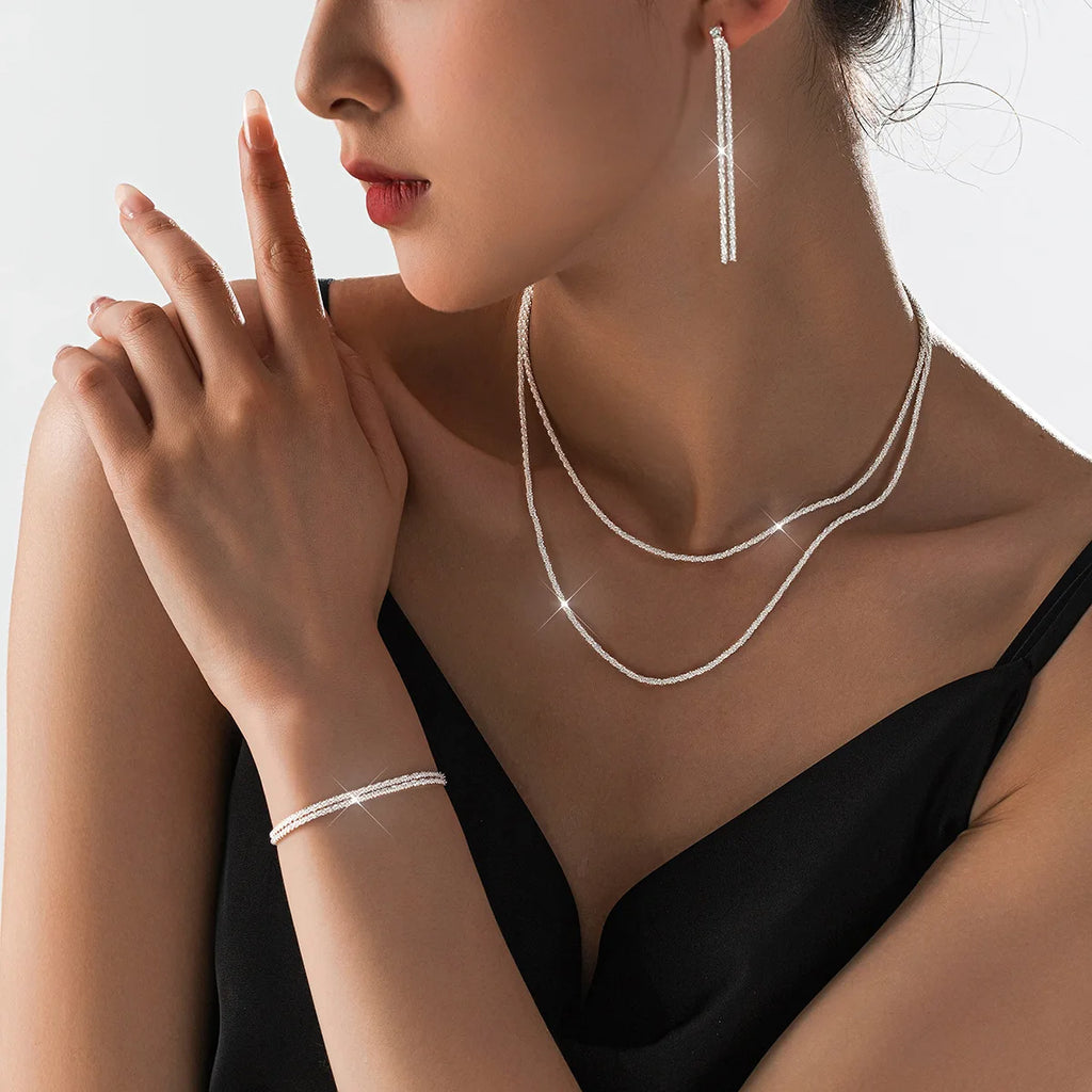 Celestial Silver Necklace & Bracelet Set