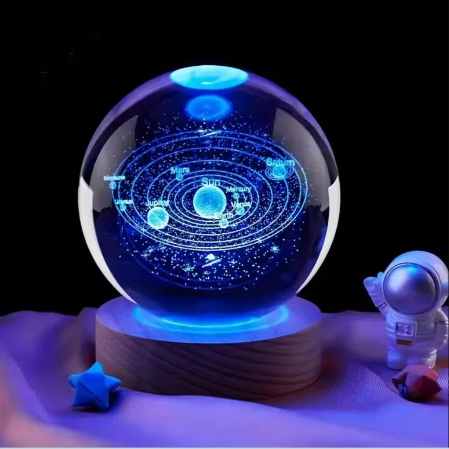 Crystal Ball 3D Saturn & Solar System LED Night Light