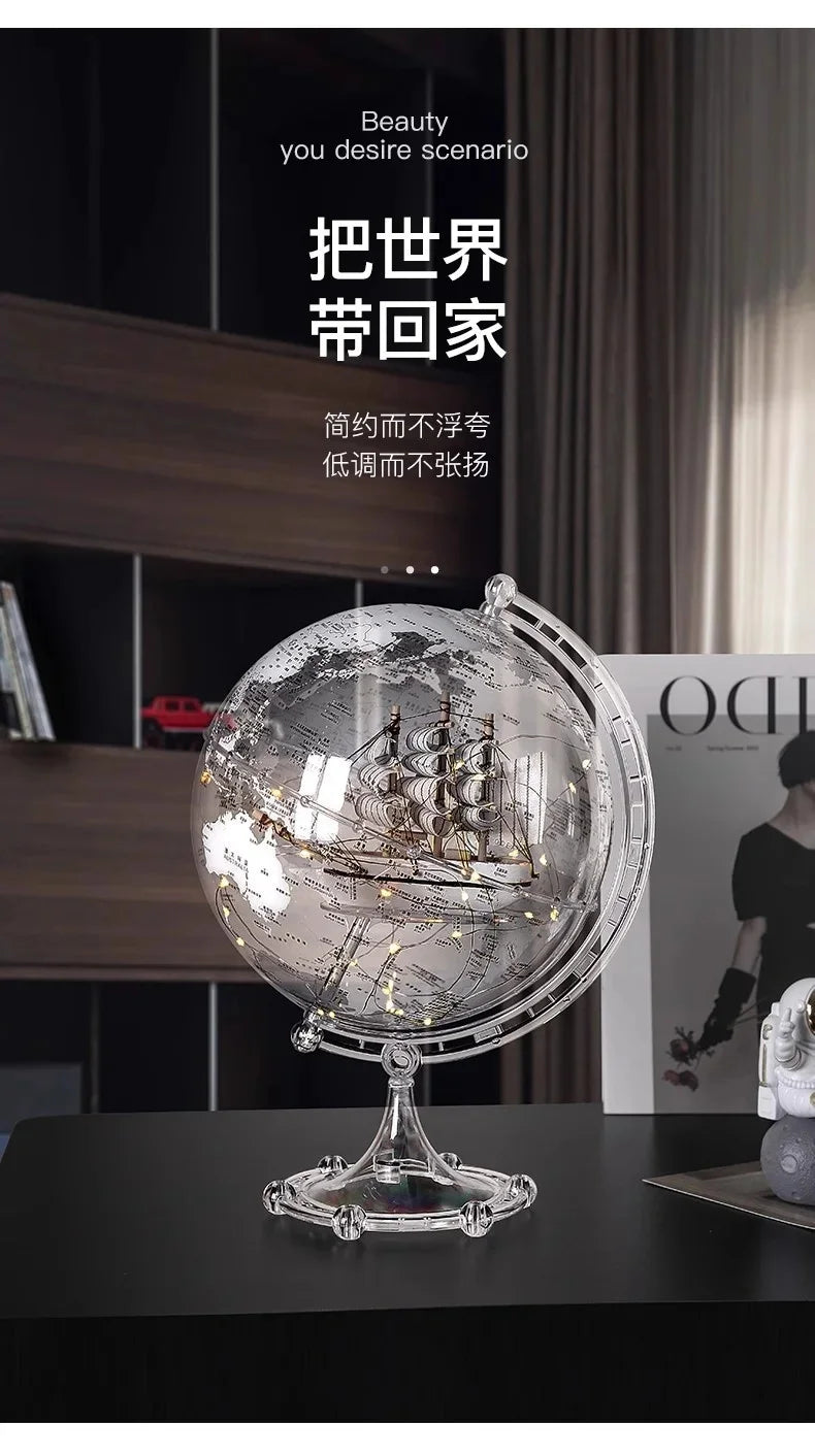 Luxury Globe & Sailboat Decorative Sculpture