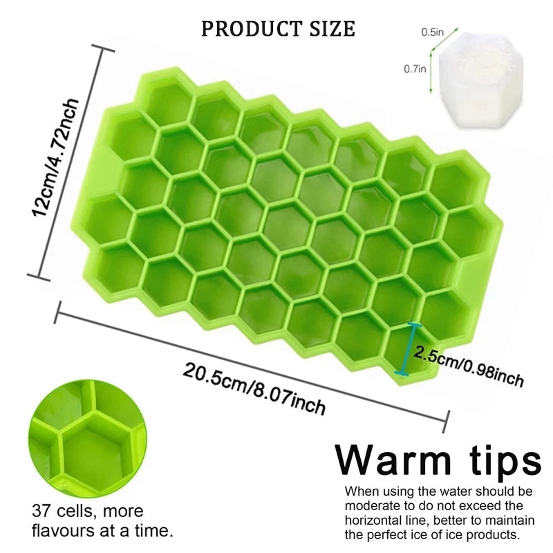 Large Silicone Ice Cube Tray with Lid