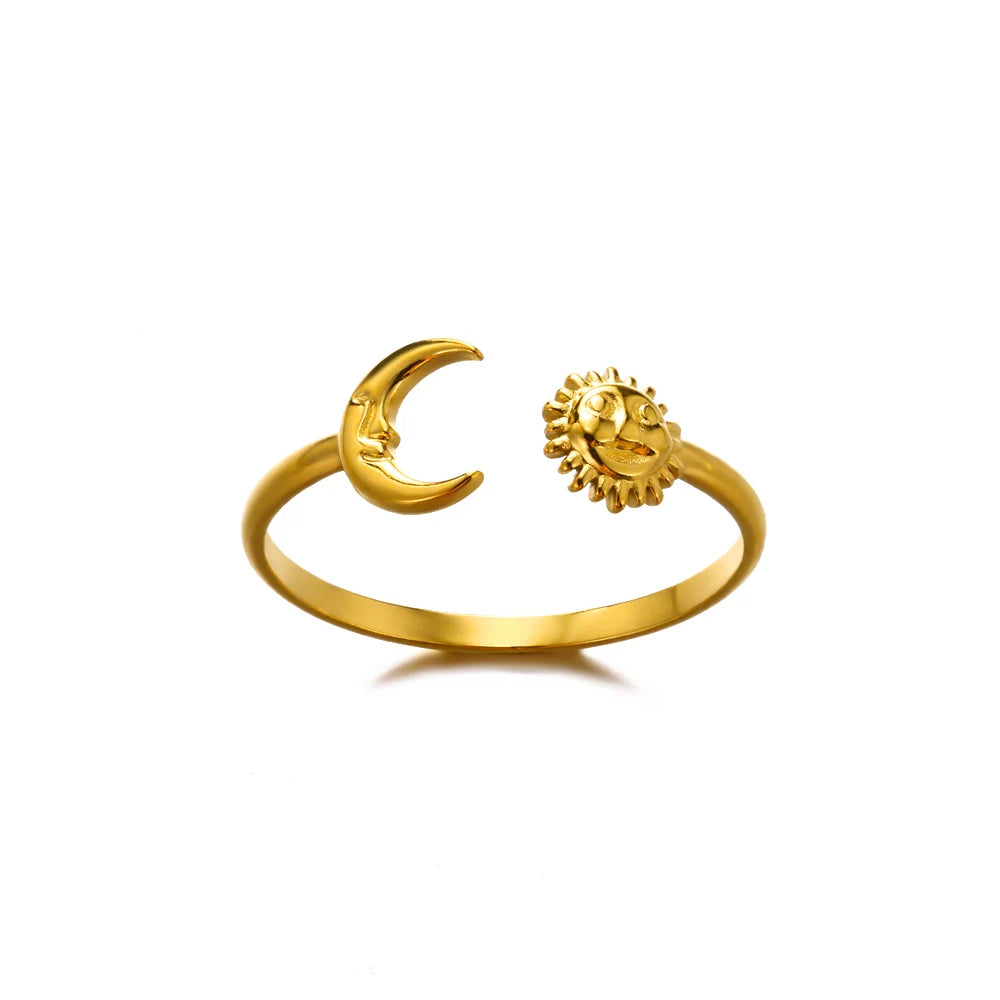 Gold Adjustable Statement Ring for Women – 316L Stainless Steel