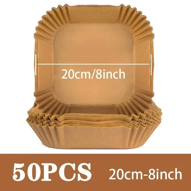 50-Pack Disposable Air Fryer Paper Liners