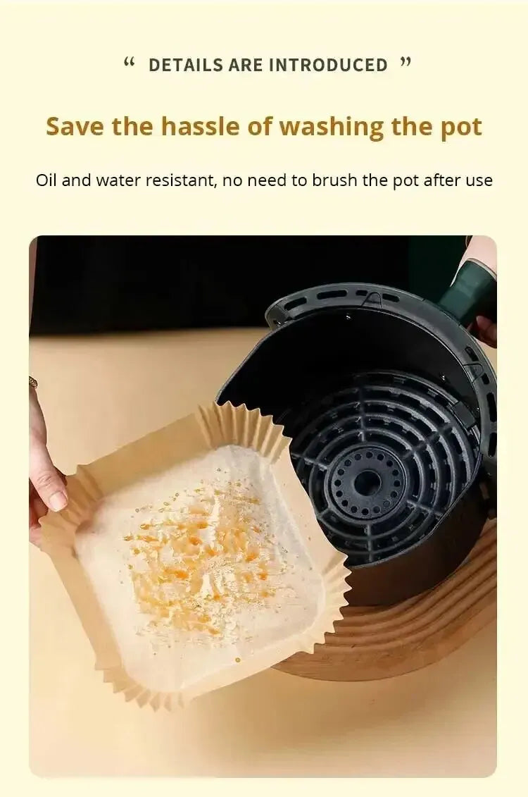 50-Pack Disposable Air Fryer Paper Liners