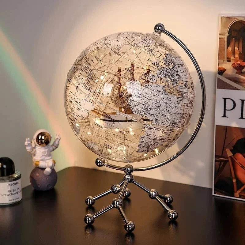 Luxury Globe & Sailboat Decorative Sculpture