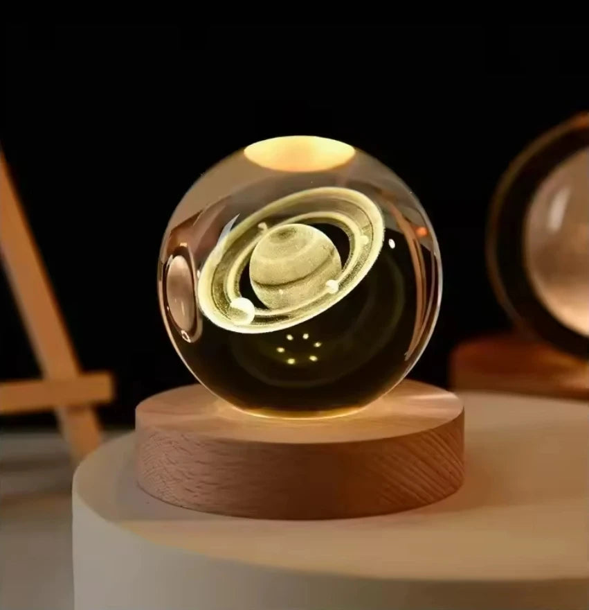 Crystal Ball 3D Saturn & Solar System LED Night Light