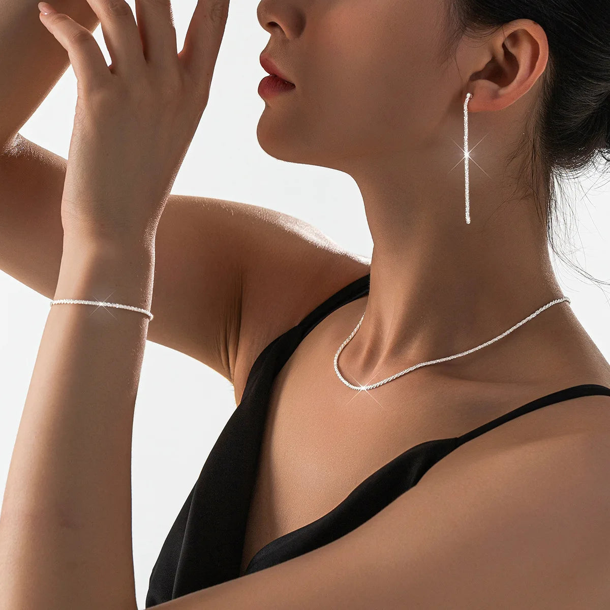 Celestial Silver Necklace & Bracelet Set