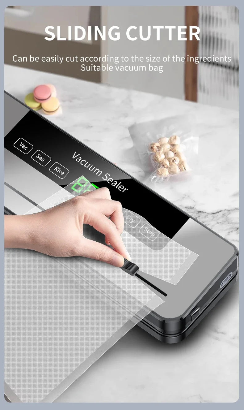 Automatic Vacuum Food Sealer with Built-In Cutter
