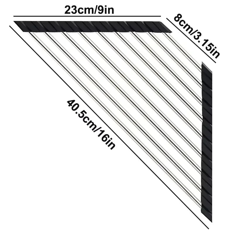 Roll-Up Triangle Sink Drying Rack