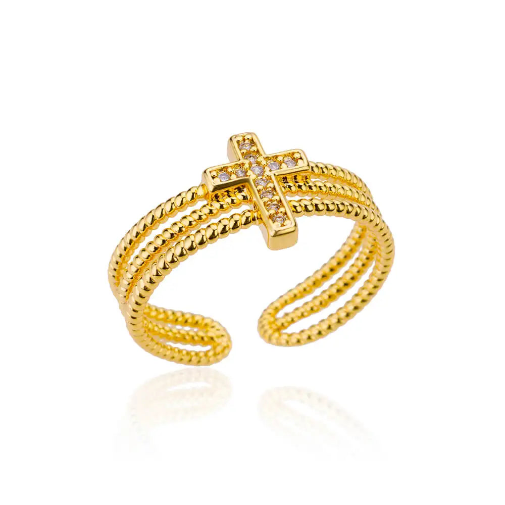 Gold Adjustable Statement Ring for Women – 316L Stainless Steel