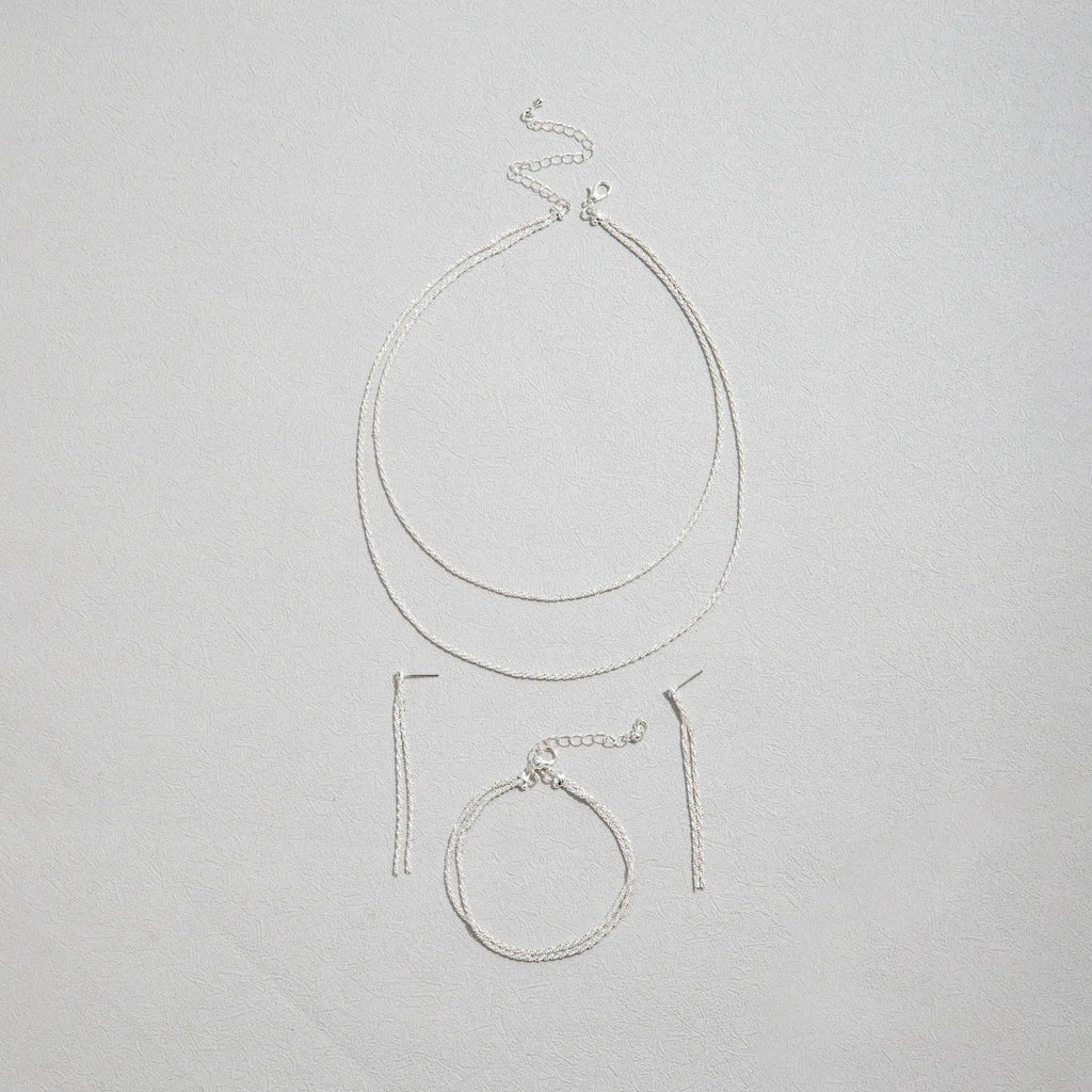 Celestial Silver Necklace & Bracelet Set