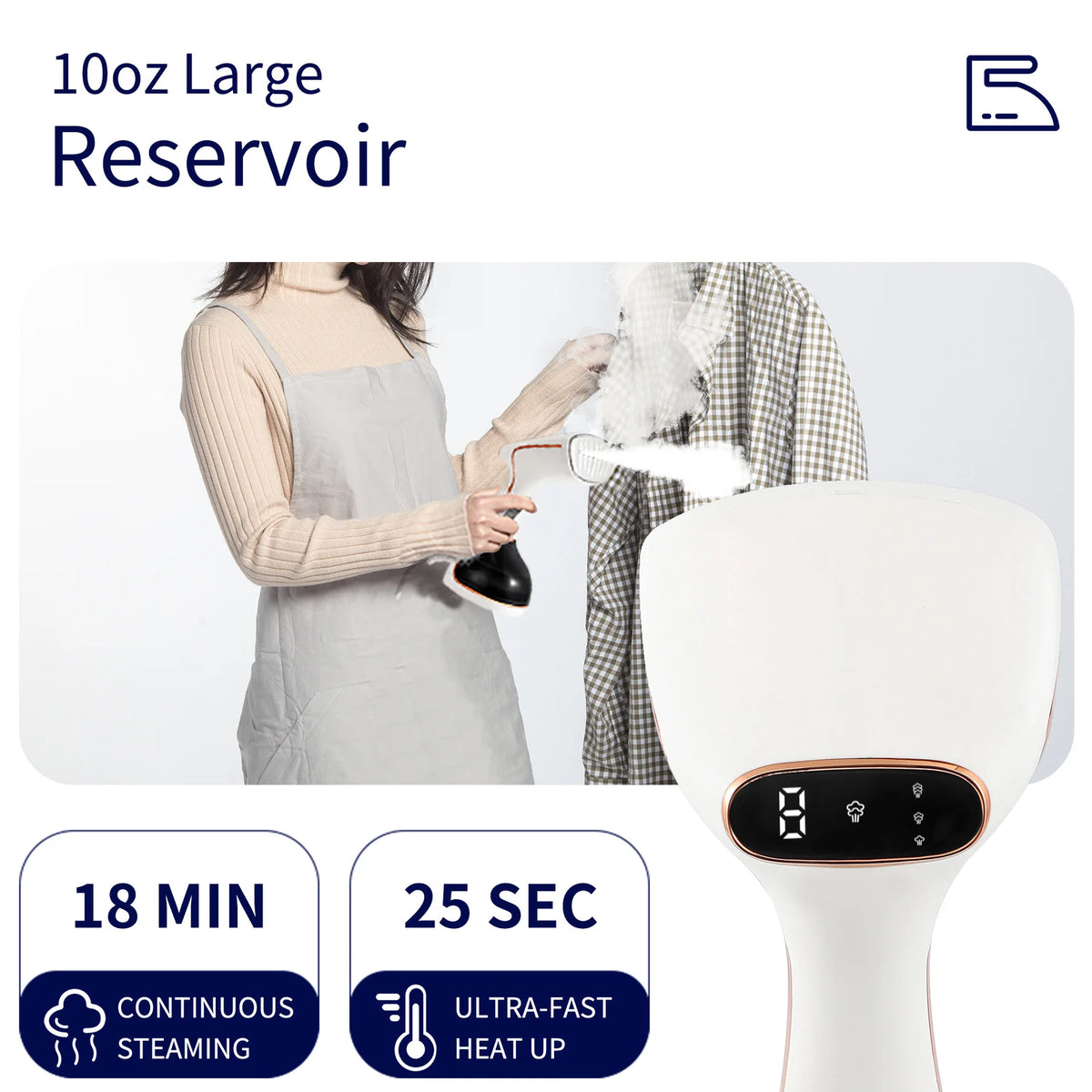 1800W Handheld Garment Steamer with Touchscreen
