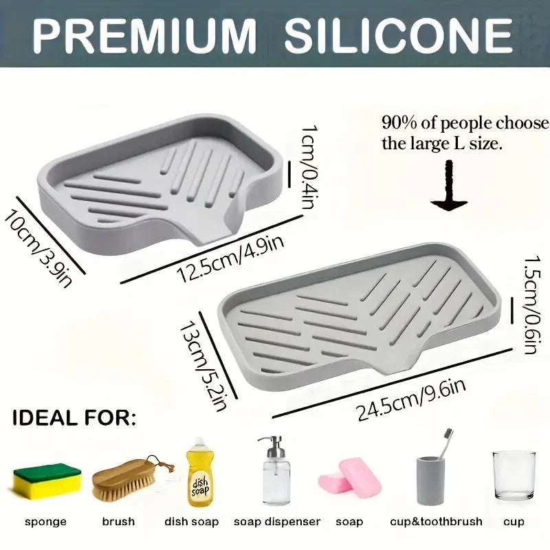Silicone Sink Organizer & Quick-Dry Faucet Mat