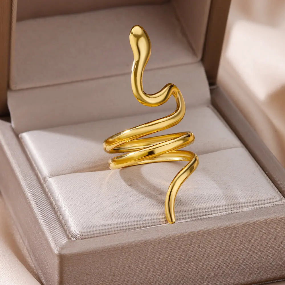 Gold Adjustable Statement Ring for Women – 316L Stainless Steel