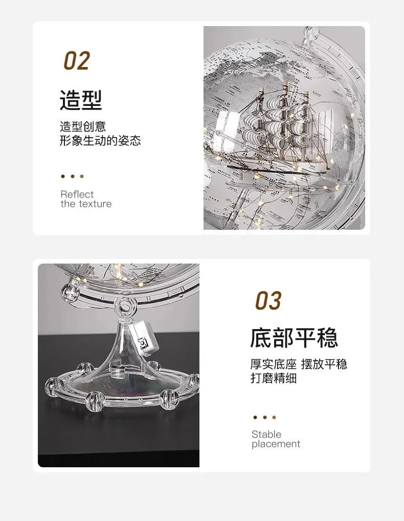Luxury Globe & Sailboat Decorative Sculpture