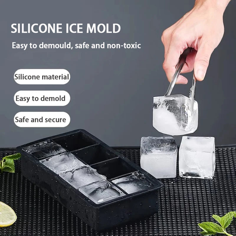 Large Silicone Ice Cube Tray with Lid